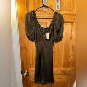 Express Olive Green Silk Dress - New with tags